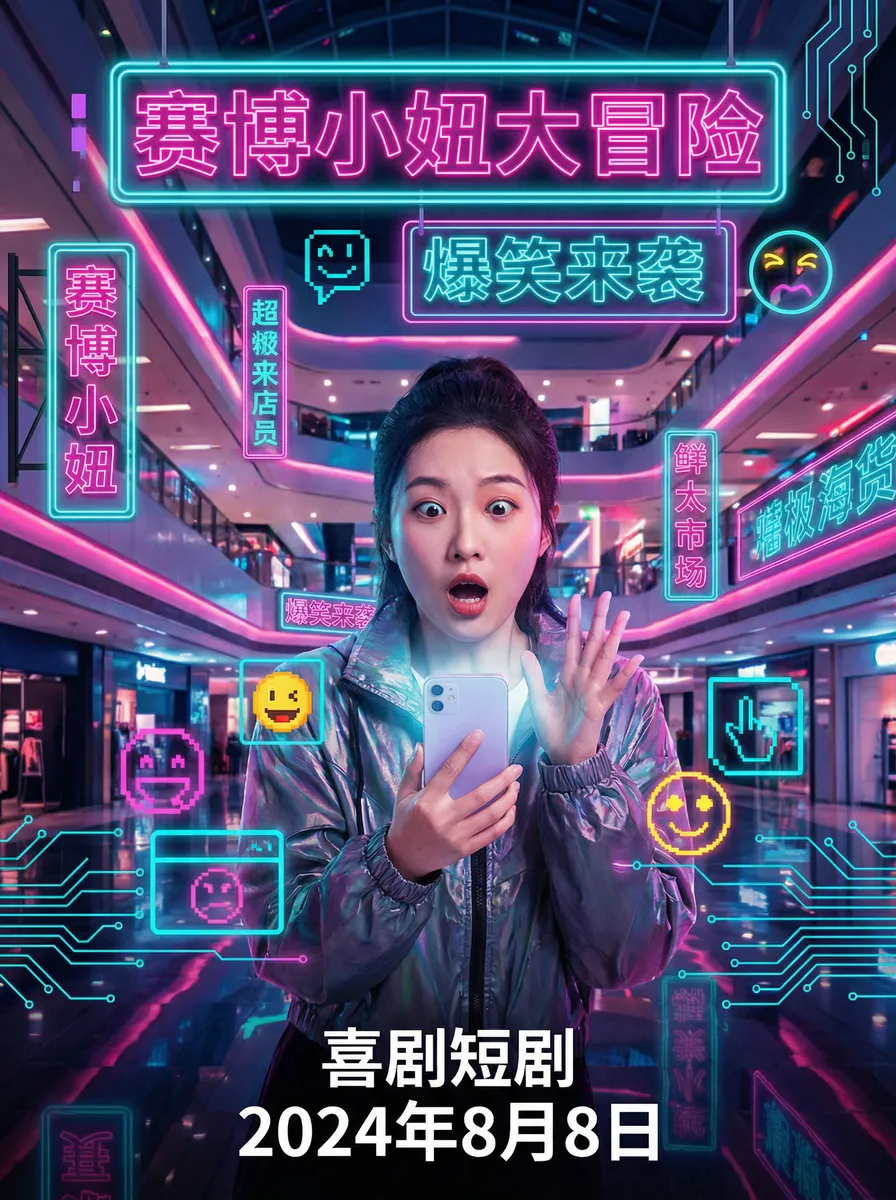 鸦karas高清下载 搞笑喜剧短剧 - 赛博小妞大冒险海报